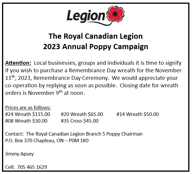 News - The Royal Canadian Legion 2023 Poppy Campaign - October 17 2023 ...